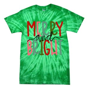 Merry And Bright Christmas Tie-Dye T-Shirt