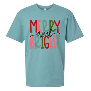 Merry And Bright Christmas Sueded Cloud Jersey T-Shirt