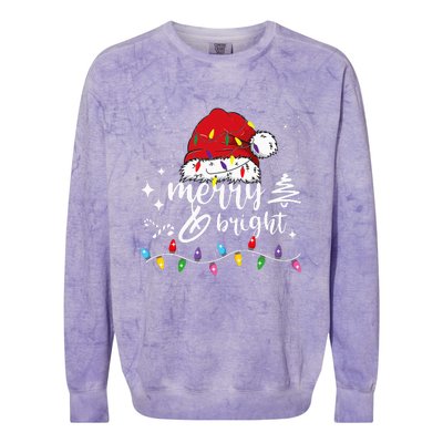 Merry And Bright Christmas Lights Xmas Colorblast Crewneck Sweatshirt