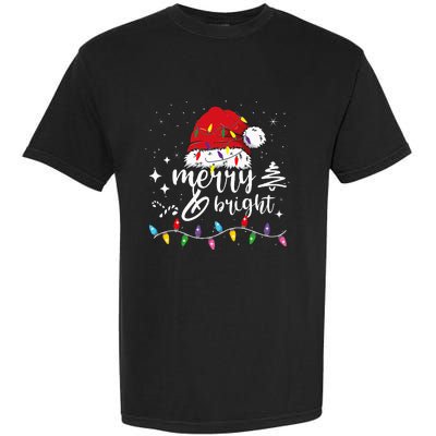 Merry And Bright Christmas Lights Xmas Garment-Dyed Heavyweight T-Shirt