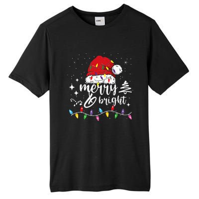 Merry And Bright Christmas Lights Xmas Tall Fusion ChromaSoft Performance T-Shirt