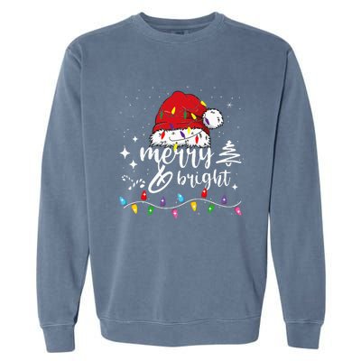 Merry And Bright Christmas Lights Xmas Garment-Dyed Sweatshirt