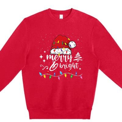 Merry And Bright Christmas Lights Xmas Premium Crewneck Sweatshirt