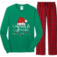 Merry And Bright Christmas Lights Xmas Long Sleeve Pajama Set