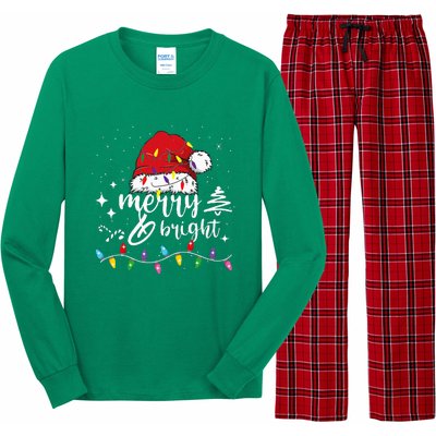 Merry And Bright Christmas Lights Xmas Long Sleeve Pajama Set