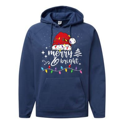 Merry And Bright Christmas Lights Xmas Performance Fleece Hoodie