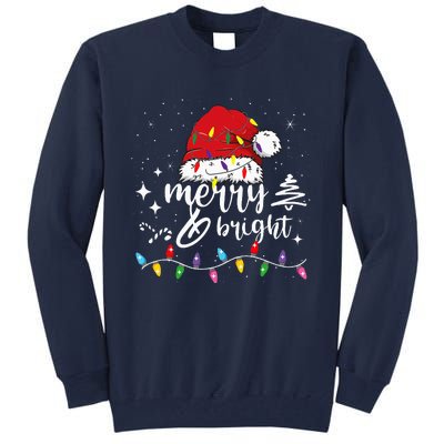 Merry And Bright Christmas Lights Xmas Tall Sweatshirt