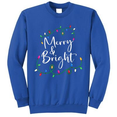 Merry And Bright Christmas Lights Xmas Holiday Family Match Sweatshirt