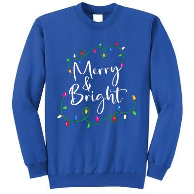 Merry And Bright Christmas Lights Xmas Holiday Family Match Tall Sweatshirt