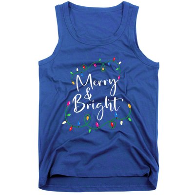 Merry And Bright Christmas Lights Xmas Holiday Family Match Tank Top