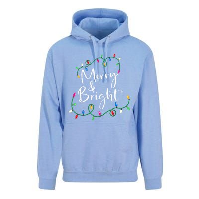 Merry And Bright Christmas Lights Xmas Holiday Family Match Unisex Surf Hoodie