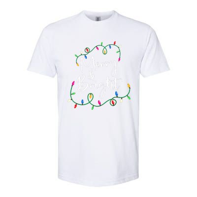 Merry And Bright Christmas Lights Xmas Holiday Family Match Softstyle CVC T-Shirt