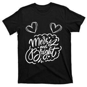 Merry And Bright Withe The Cute Hearts T-Shirt