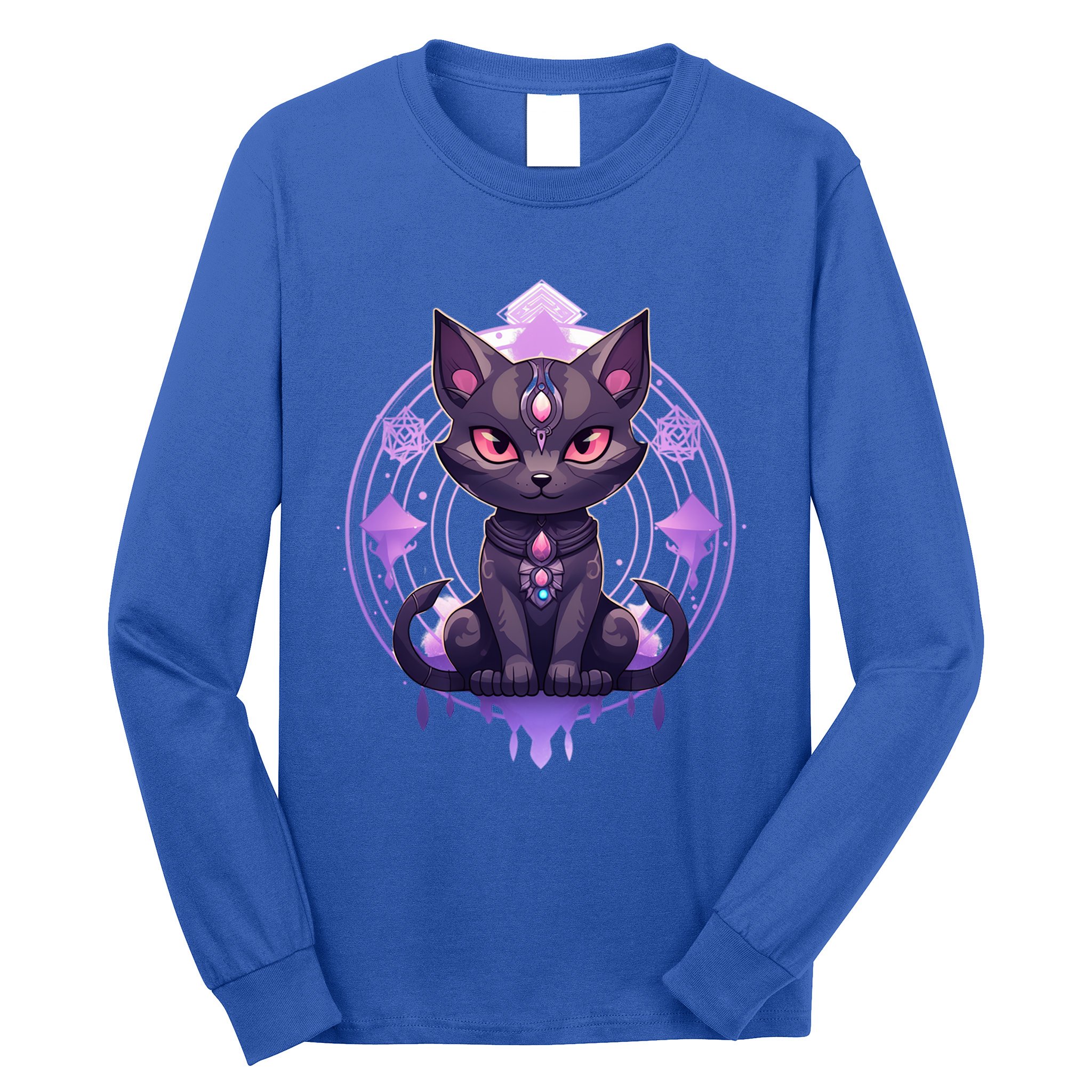 Mystical Anime Black Cat Super Fan Gift Long Sleeve Shirt