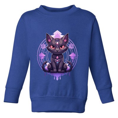 Mystical Anime Black Cat Super Fan Gift Toddler Sweatshirt