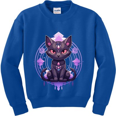 Mystical Anime Black Cat Super Fan Gift Kids Sweatshirt