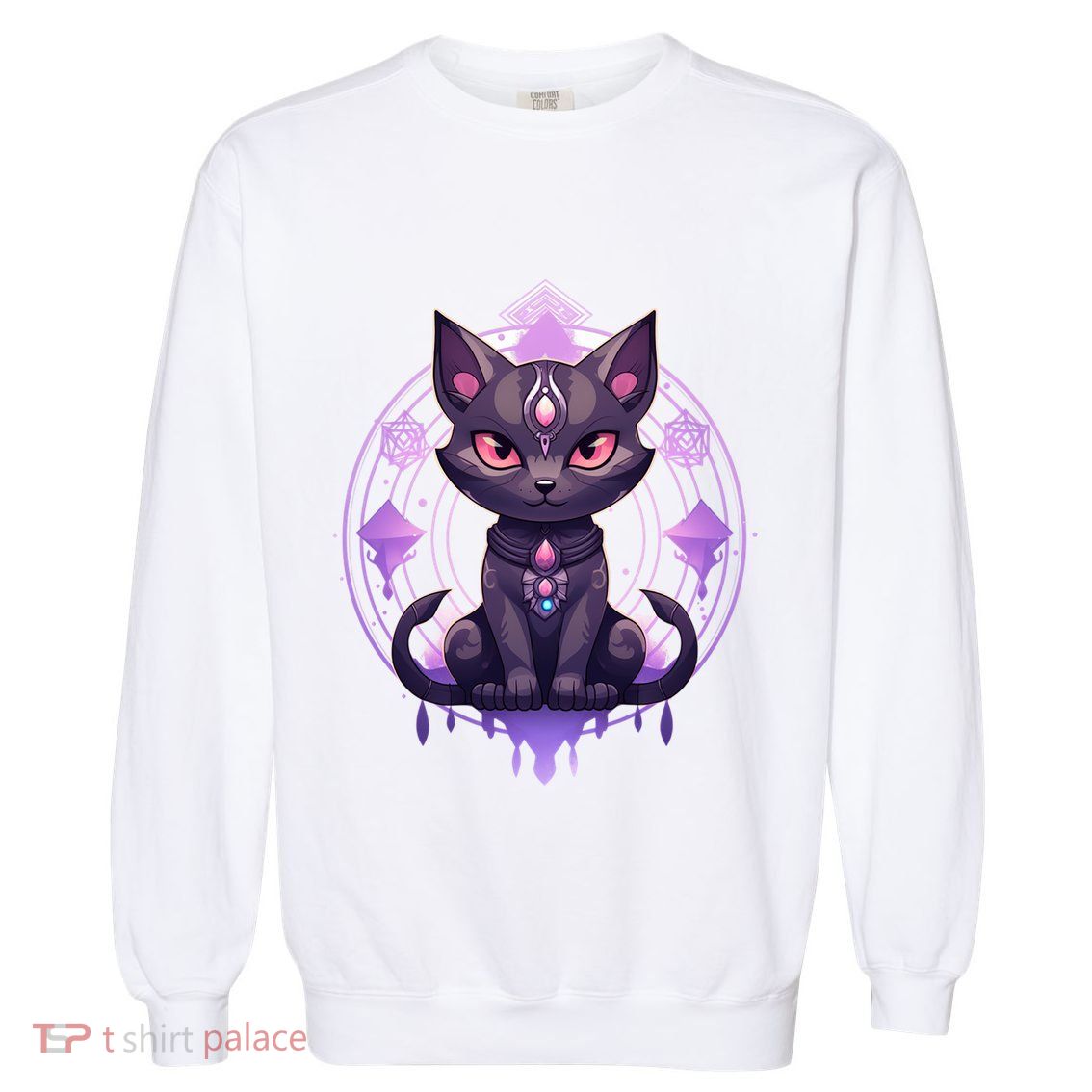 Mystical Anime Black Cat Super Fan Gift Garment-Dyed Sweatshirt