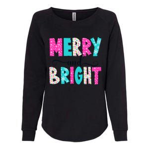 Merry And Bright Christmas Cute Family Xmas Holiday Womens California Wash Sweatshirt