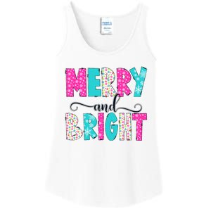 Merry And Bright Christmas Cute Family Xmas Holiday Ladies Essential Tank