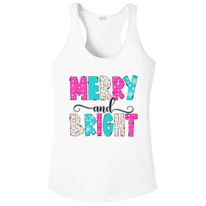 Merry And Bright Christmas Cute Family Xmas Holiday Ladies PosiCharge Competitor Racerback Tank