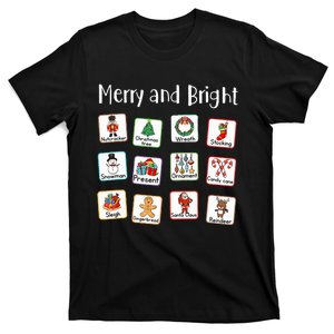 Merry And Bright Speech Therapist AAC SLP Christmas Ornament T-Shirt