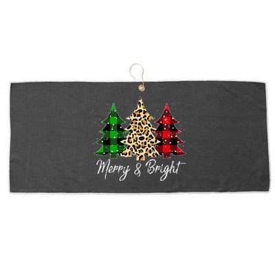 Merry and bright christmas family pajamas matching Large Microfiber Waffle Golf Towel