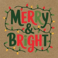 Merry And Bright Christmas Light Cotton Canvas Backpack