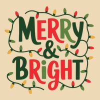 Merry And Bright Christmas Light Zip Tote Bag