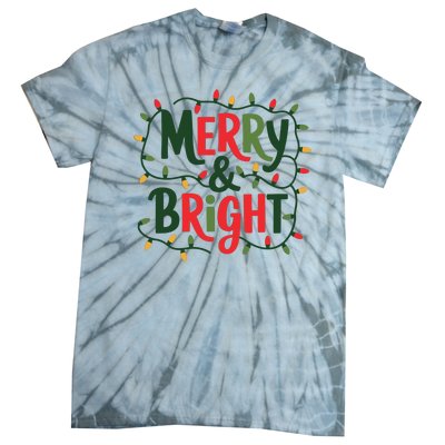 Merry And Bright Christmas Light Tie-Dye T-Shirt