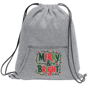 Merry And Bright Christmas Light Sweatshirt Cinch Pack Bag