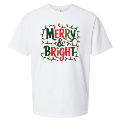 Merry And Bright Christmas Light Sueded Cloud Jersey T-Shirt