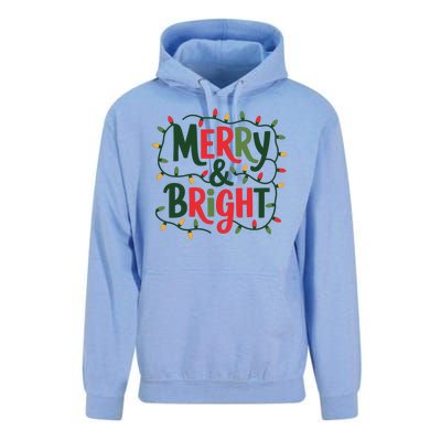 Merry And Bright Christmas Light Unisex Surf Hoodie