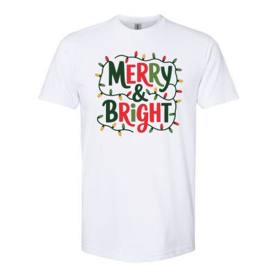 Merry And Bright Christmas Light Softstyle CVC T-Shirt