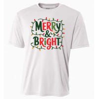 Merry And Bright Christmas Light Cooling Performance Crew T-Shirt