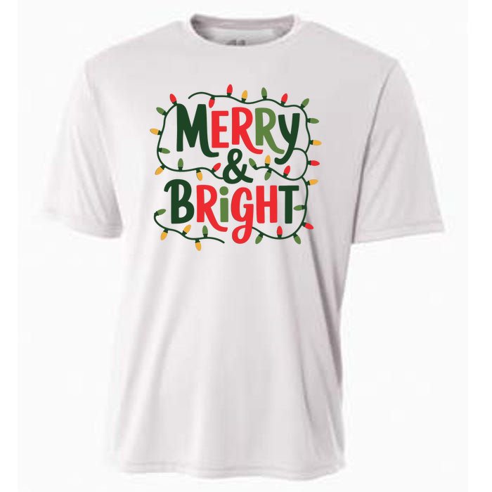 Merry And Bright Christmas Light Cooling Performance Crew T-Shirt