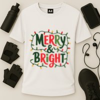 Merry And Bright Christmas Light Cooling Performance Crew T-Shirt
