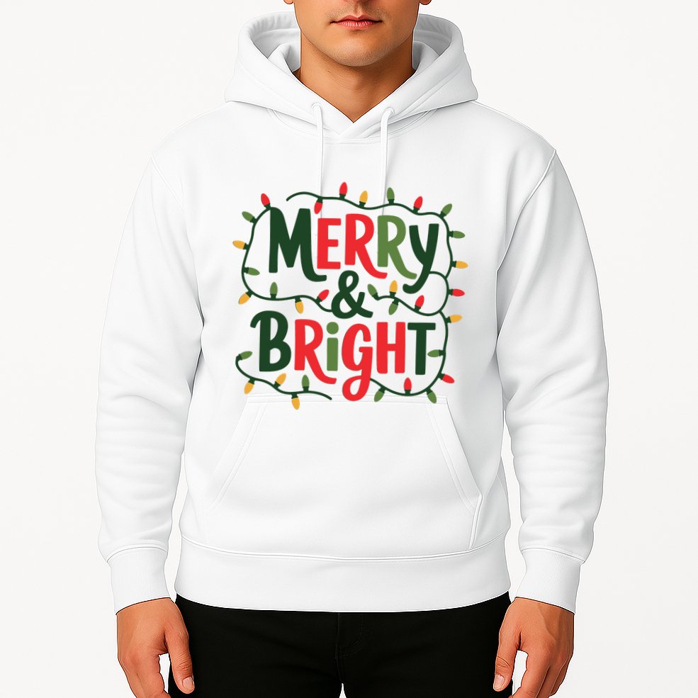 Merry And Bright Christmas Light Hoodie