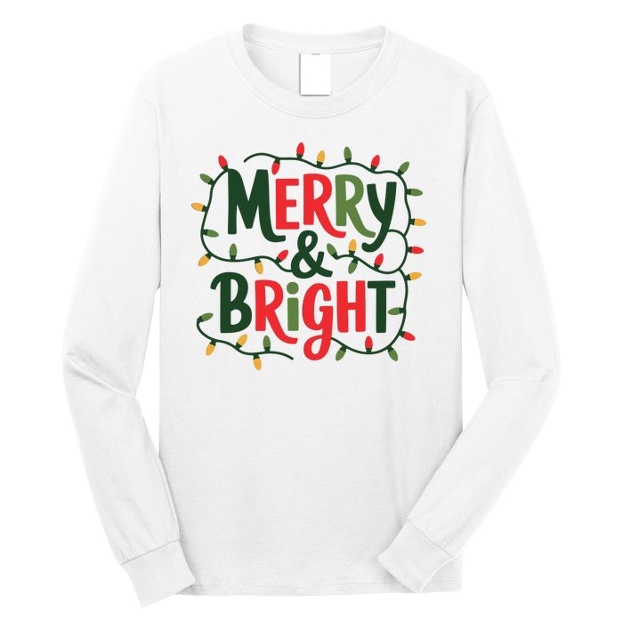 Merry And Bright Christmas Light Long Sleeve Shirt