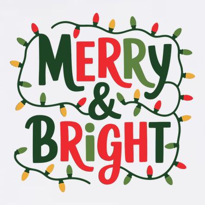 Merry And Bright Christmas Light T-Shirt