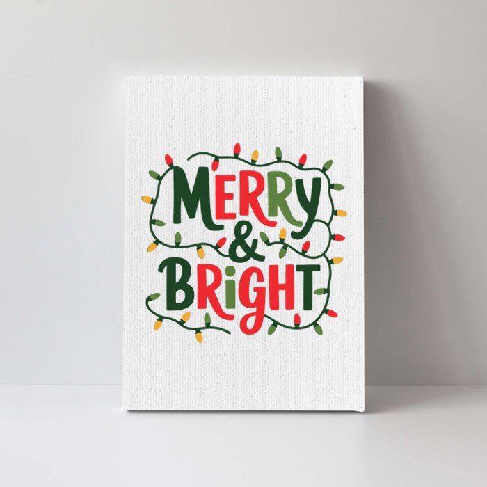 Merry And Bright Christmas Light Canvas