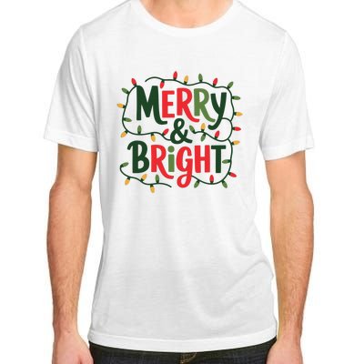 Merry And Bright Christmas Light Adult ChromaSoft Performance T-Shirt