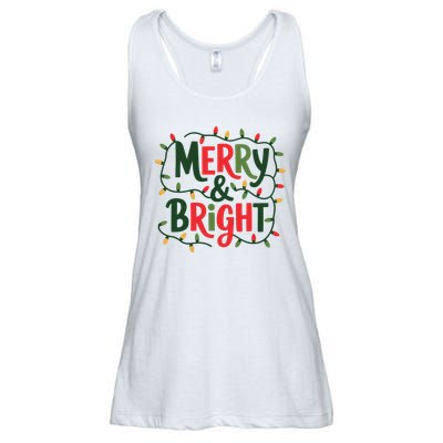 Merry And Bright Christmas Light Ladies Essential Flowy Tank