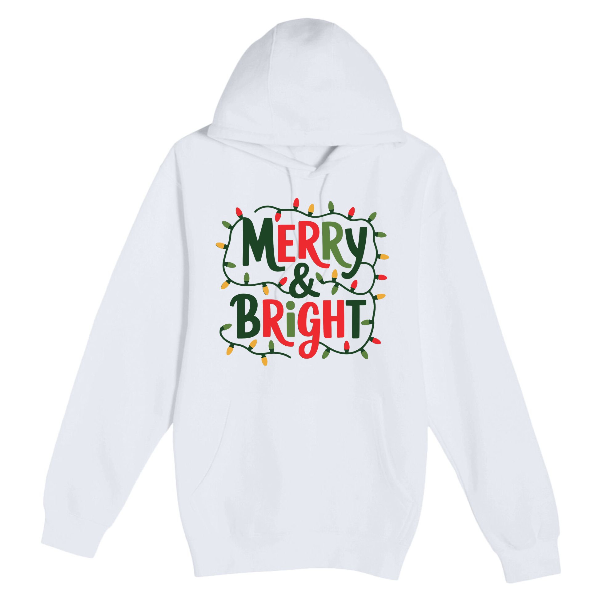 Merry And Bright Christmas Light Premium Pullover Hoodie