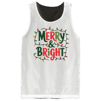 Merry And Bright Christmas Light Mesh Reversible Basketball Jersey Tank