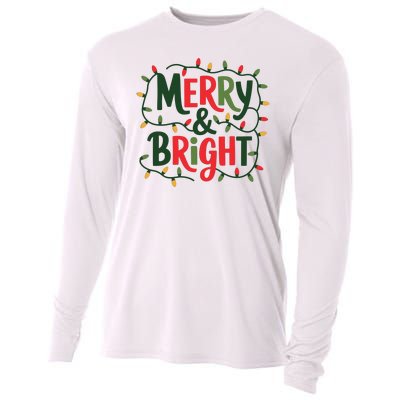 Merry And Bright Christmas Light Cooling Performance Long Sleeve Crew