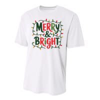 Merry And Bright Christmas Light Performance Sprint T-Shirt