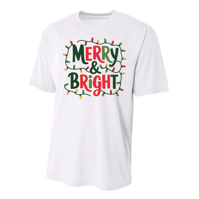 Merry And Bright Christmas Light Performance Sprint T-Shirt