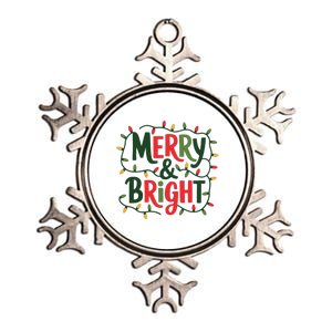 Merry And Bright Christmas Light Metallic Star Ornament