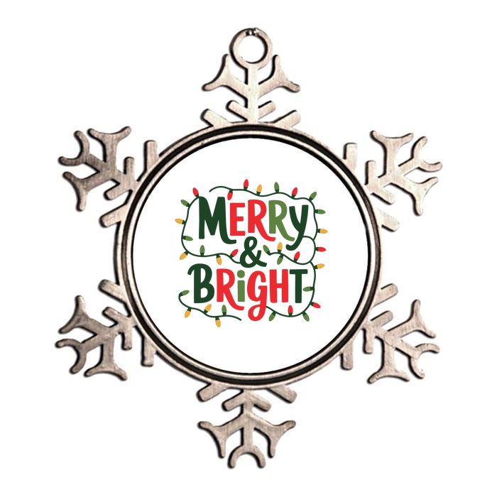 Merry And Bright Christmas Light Metallic Star Ornament