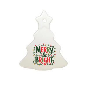 Merry And Bright Christmas Light Ceramic Tree Ornament